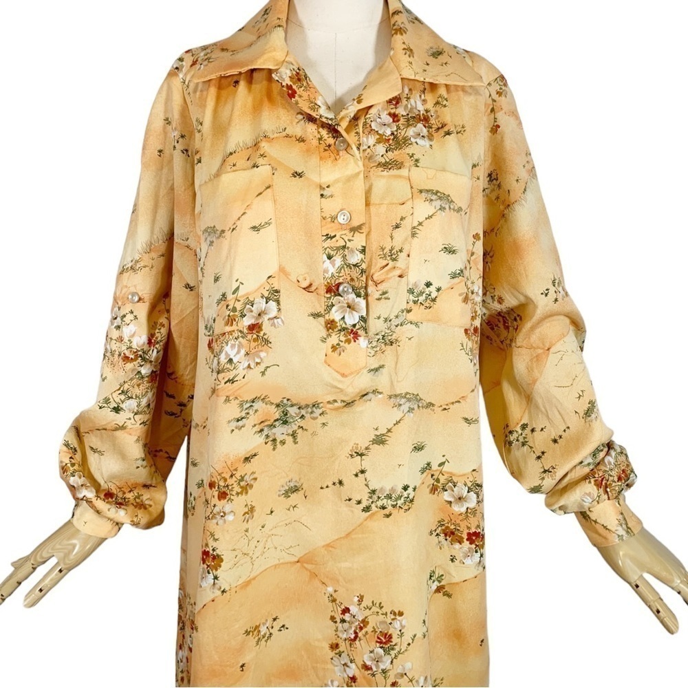 Vintage Kimo's Polynesian Shop Floral Hawaiian Maxi Dress Size 12 - Picture 4 of 11